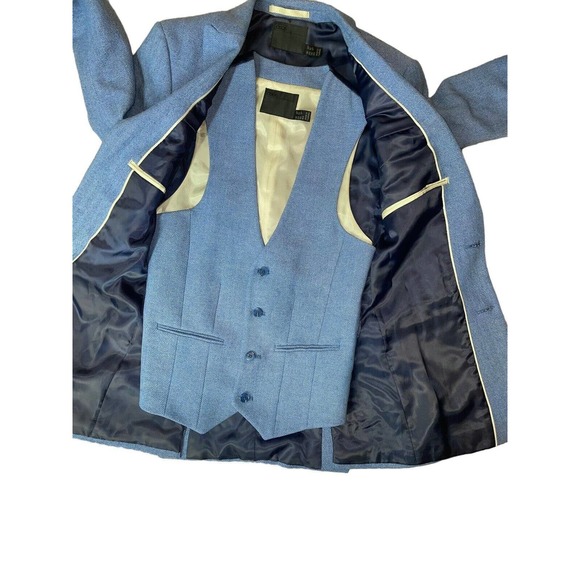 ASOS Men’s US 32" Blue Sport Coat Suit Jacket and Matching Vest 2 Button Blazer - Picture 2 of 7